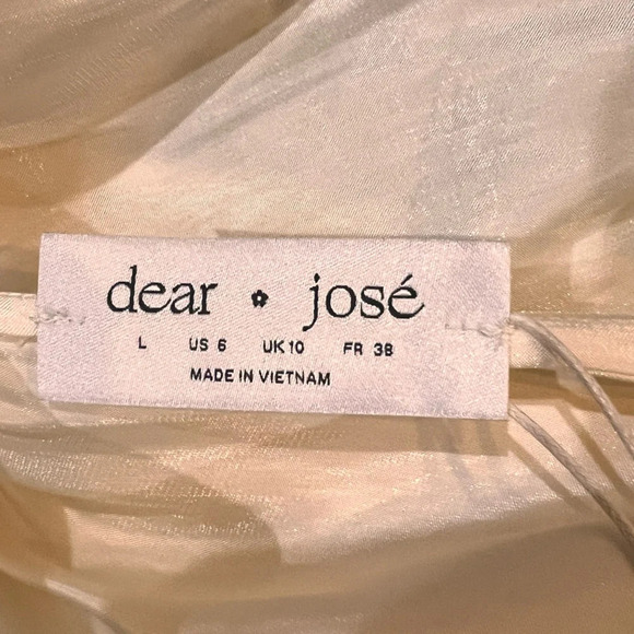 NWT Dear Jose Ivory Organza Blouse - Picture 4 of 14
